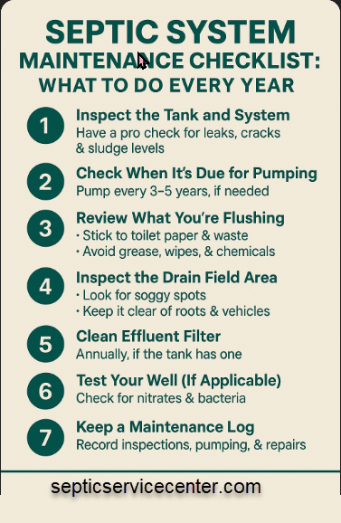septic system maintenance checklist septic system maintenance checklist